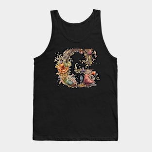 Floral Garden Watercolor Monogram Letter G Tank Top